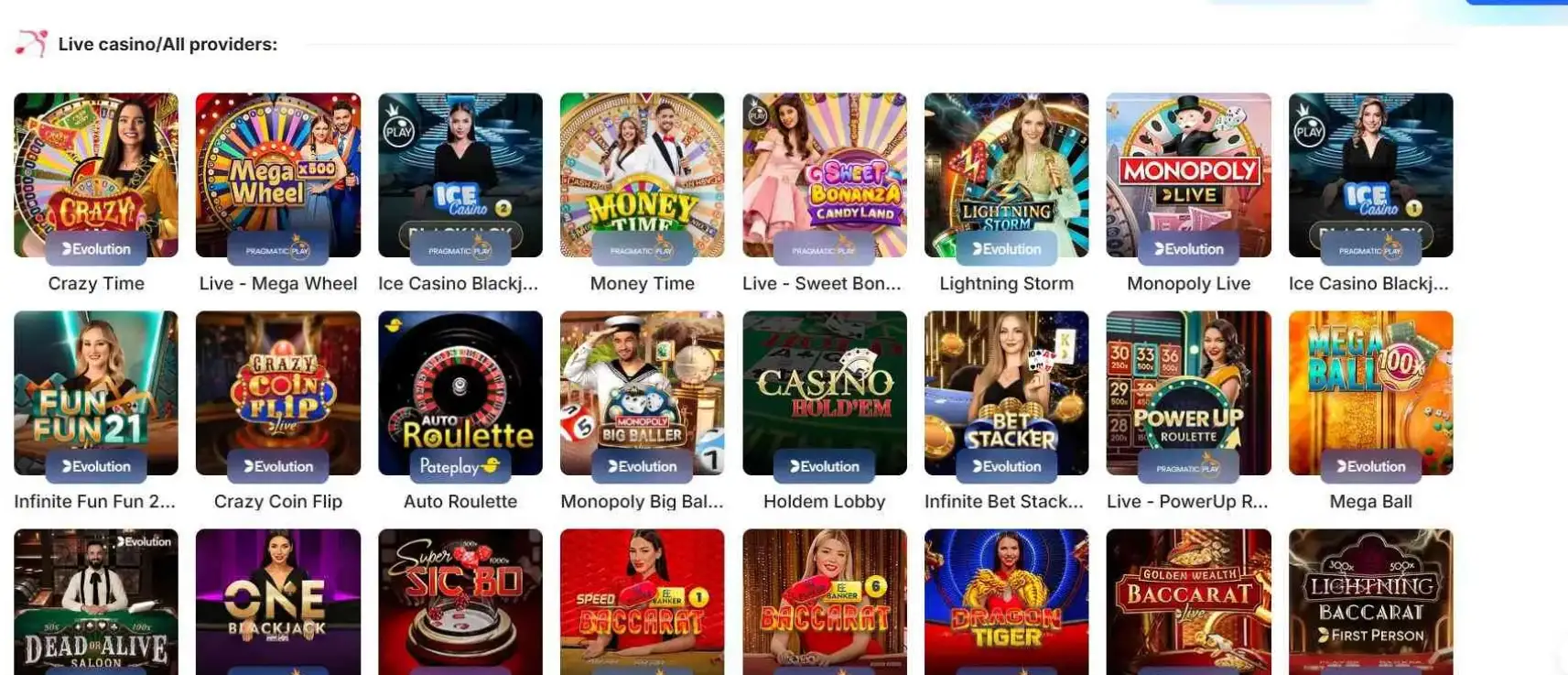 Ice Casino casino screen