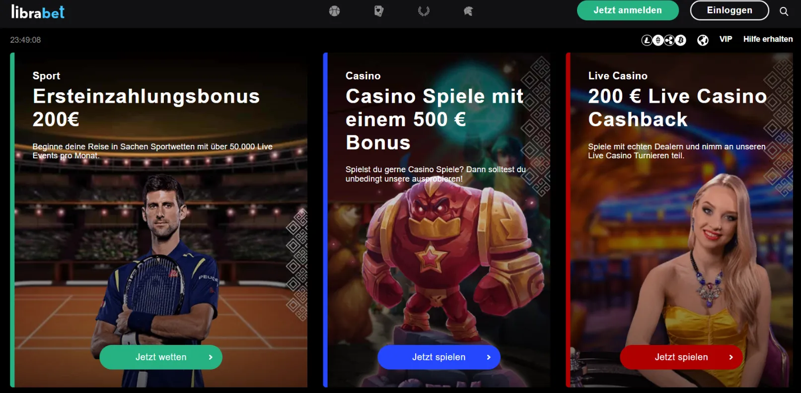 Librabet casino screen